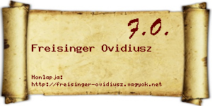 Freisinger Ovidiusz névjegykártya
